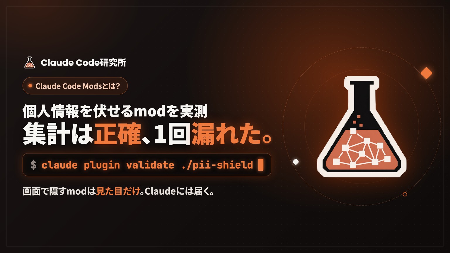 Claude Code Modsとは?プラグインで作る拡張の使い方と、個人情報を伏せるmodの実測