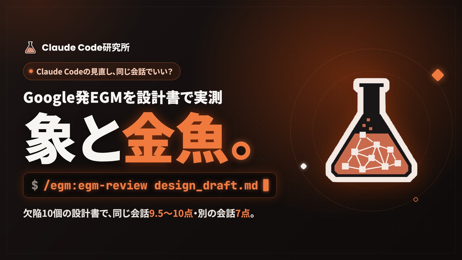 Claude Codeにレビューさせるなら別の会話で?Google発EGM(象と金魚)を設計書で実測